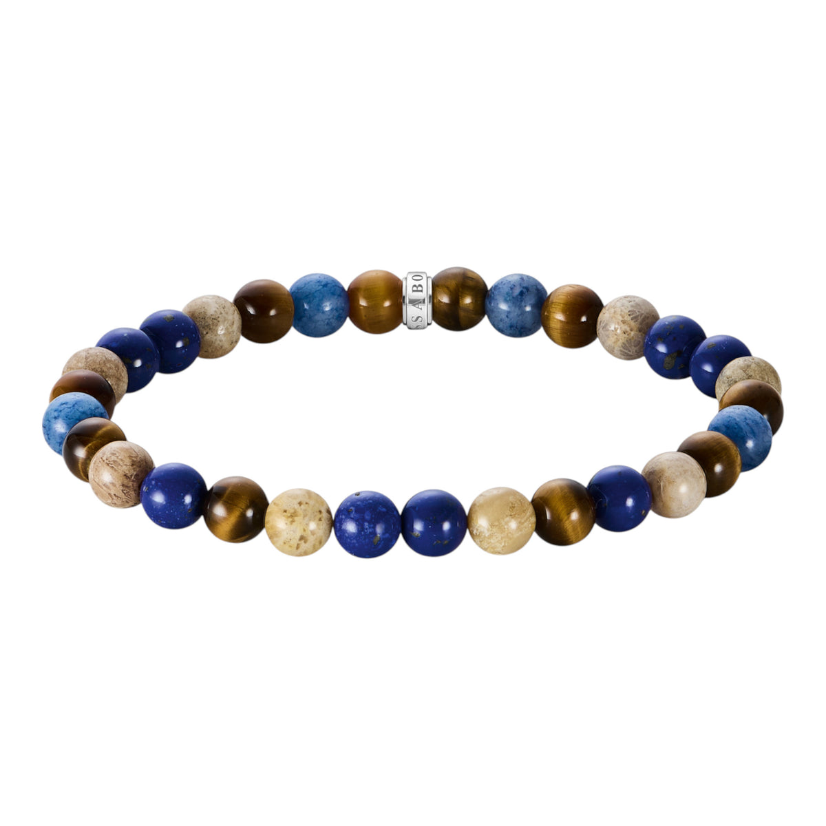 Armband Beads Braun- und Blautöne