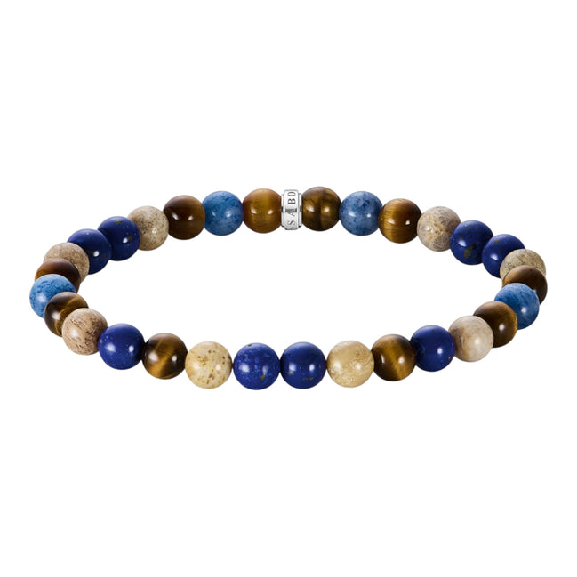 Armband Beads Braun- und Blautöne