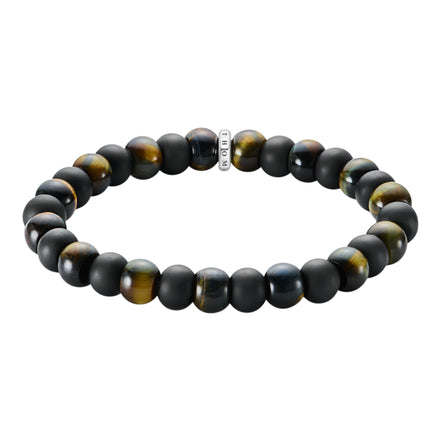 Armband Obsidian und Tigerauge