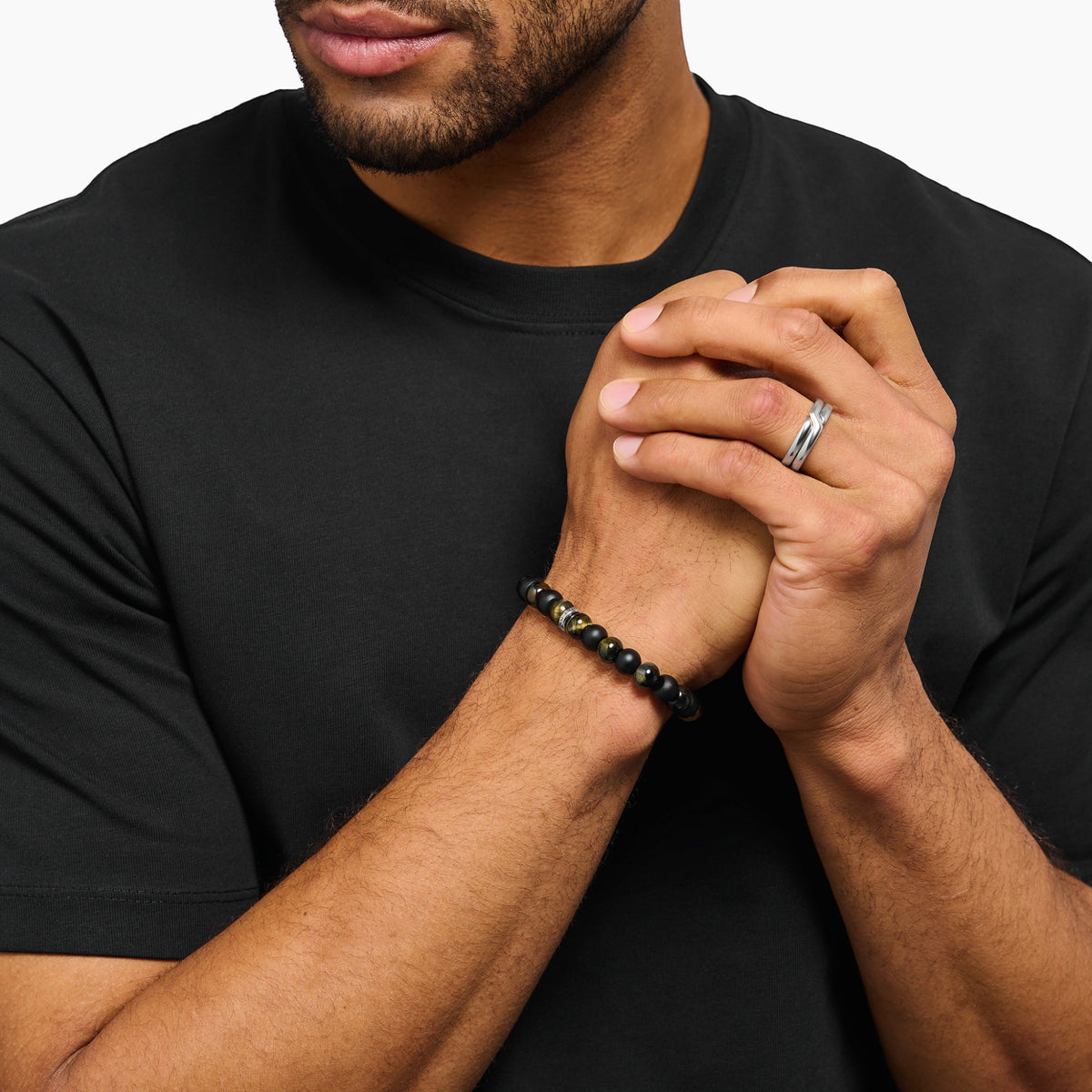 Armband Obsidian und Tigerauge