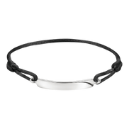 Textilarmband Schwarz Gravur