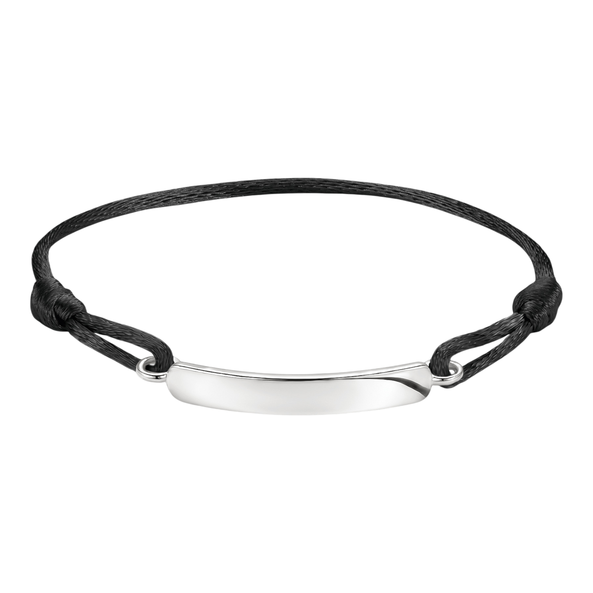 Textilarmband Schwarz Gravur