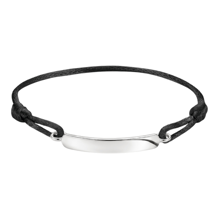 Textilarmband Schwarz Gravur