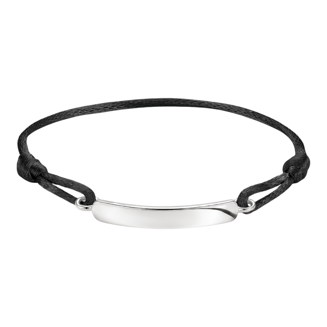 Textilarmband Schwarz Gravur