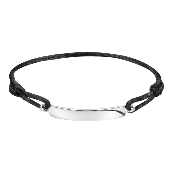 Textilarmband Schwarz Gravur