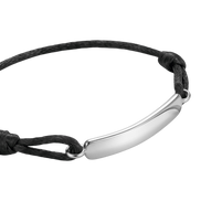 Textilarmband Schwarz Gravur