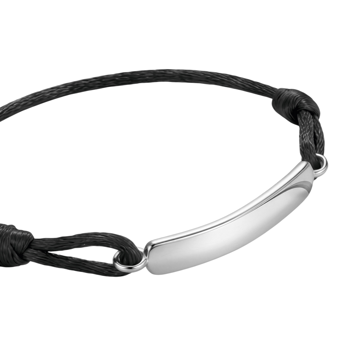 Textilarmband Schwarz Gravur