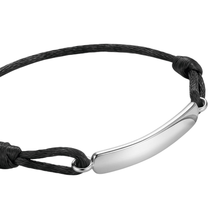 Textilarmband Schwarz Gravur