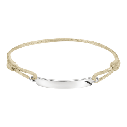 Textilarmband Beige Gravur