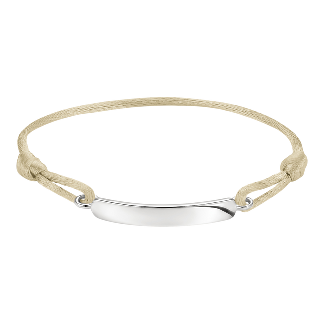 Textilarmband Beige Gravur