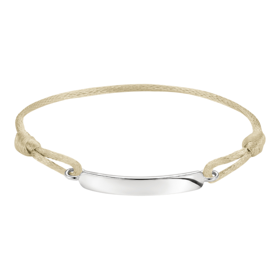 Textilarmband Beige Gravur