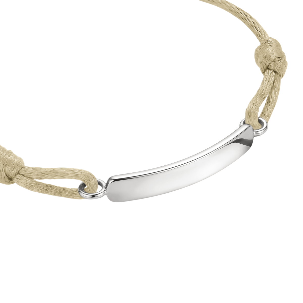 Textilarmband Beige Gravur