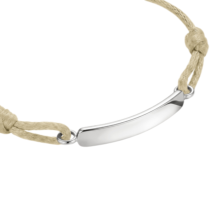 Textilarmband Beige Gravur