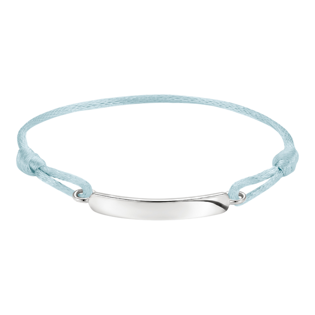Textilarmband Hellblau Gravur