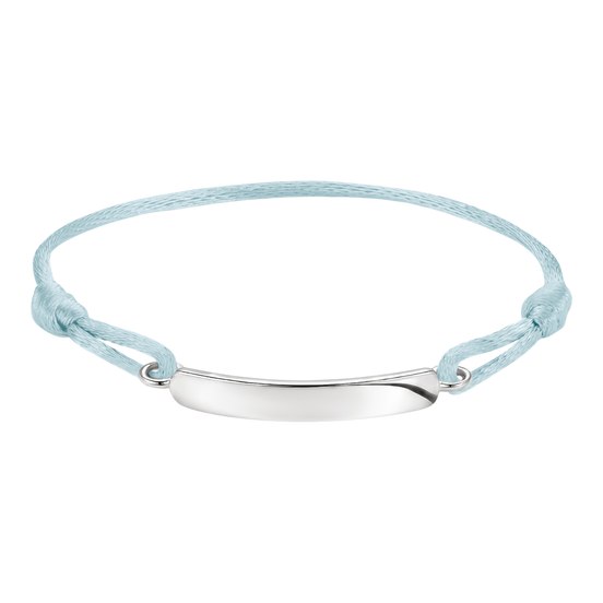 Textilarmband Hellblau Gravur
