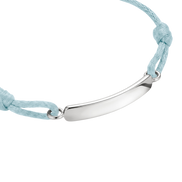 Textilarmband Hellblau Gravur