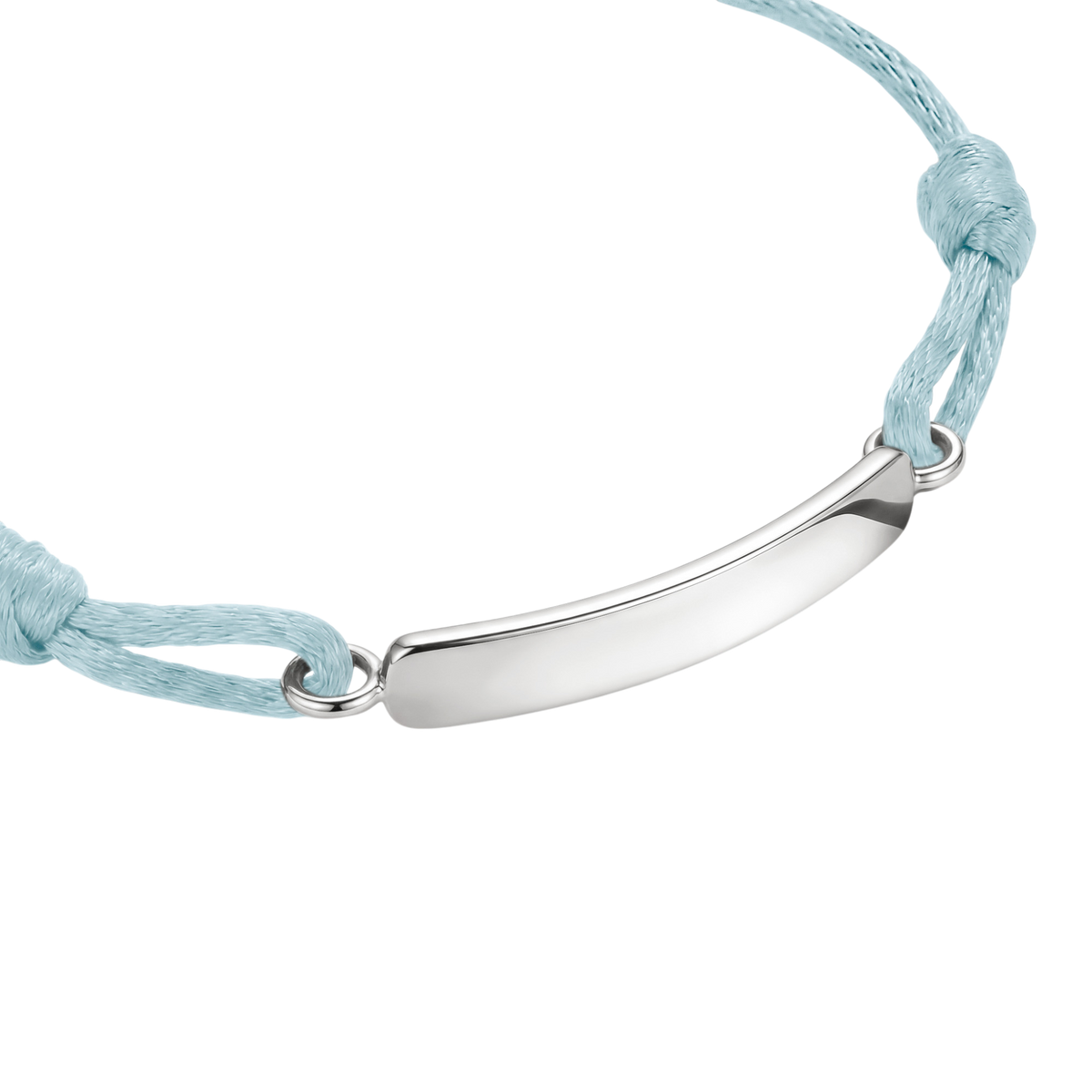 Textilarmband Hellblau Gravur