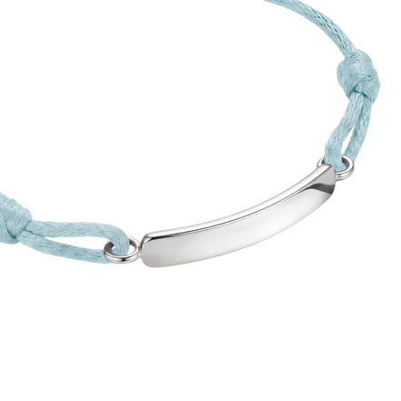 Textilarmband Hellblau Gravur