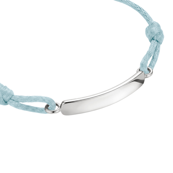 Textilarmband Hellblau Gravur