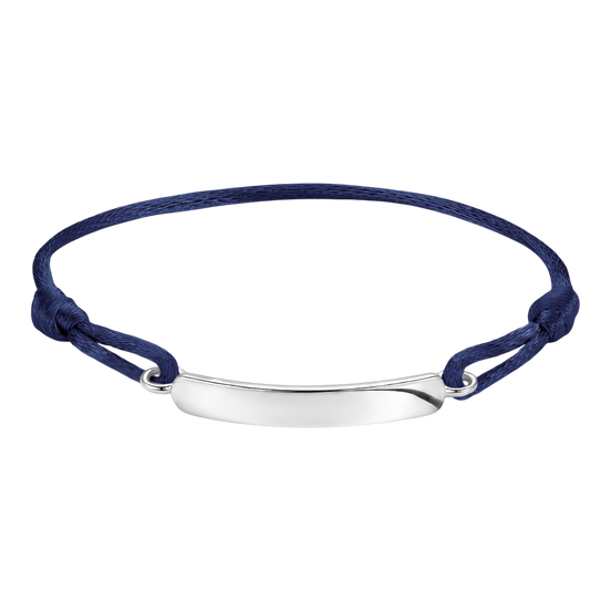 Textilarmband Dunkelblau Gravur