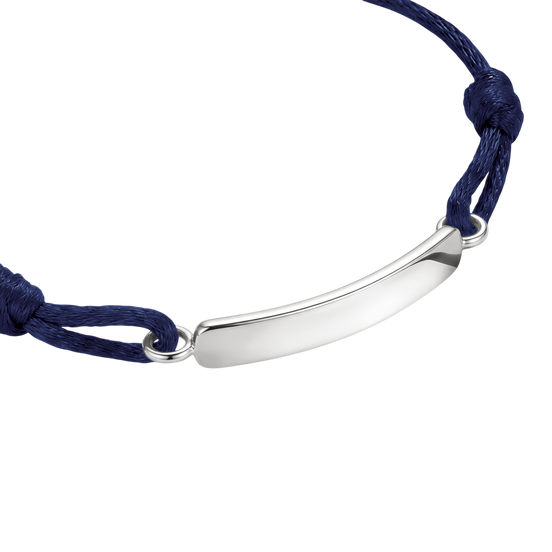 Textilarmband Dunkelblau Gravur