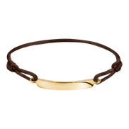 Textilarmband Braun Vergoldet Gravur