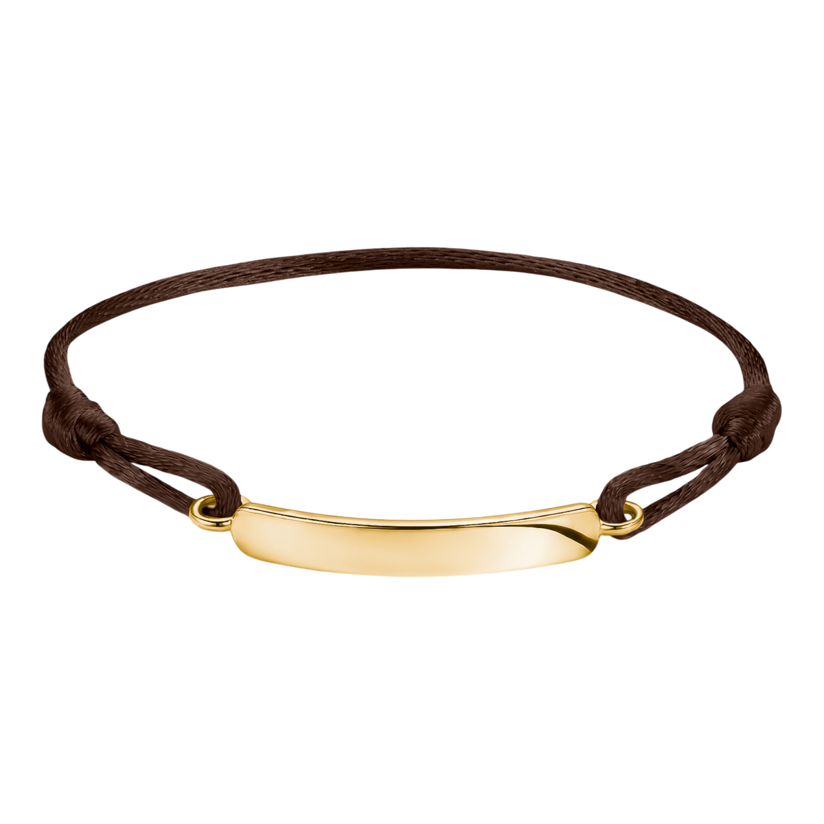 Textilarmband Braun Vergoldet Gravur