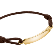 Textilarmband Braun Vergoldet Gravur