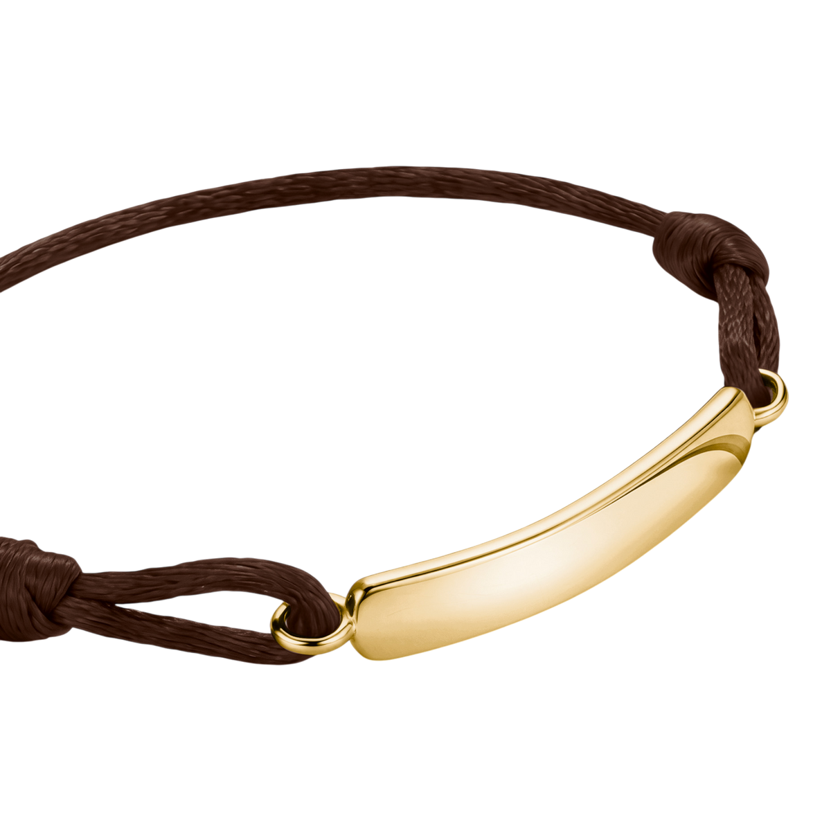 Textilarmband Braun Vergoldet Gravur