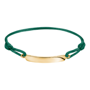 Textilarmband Grün Vergoldet Gravur