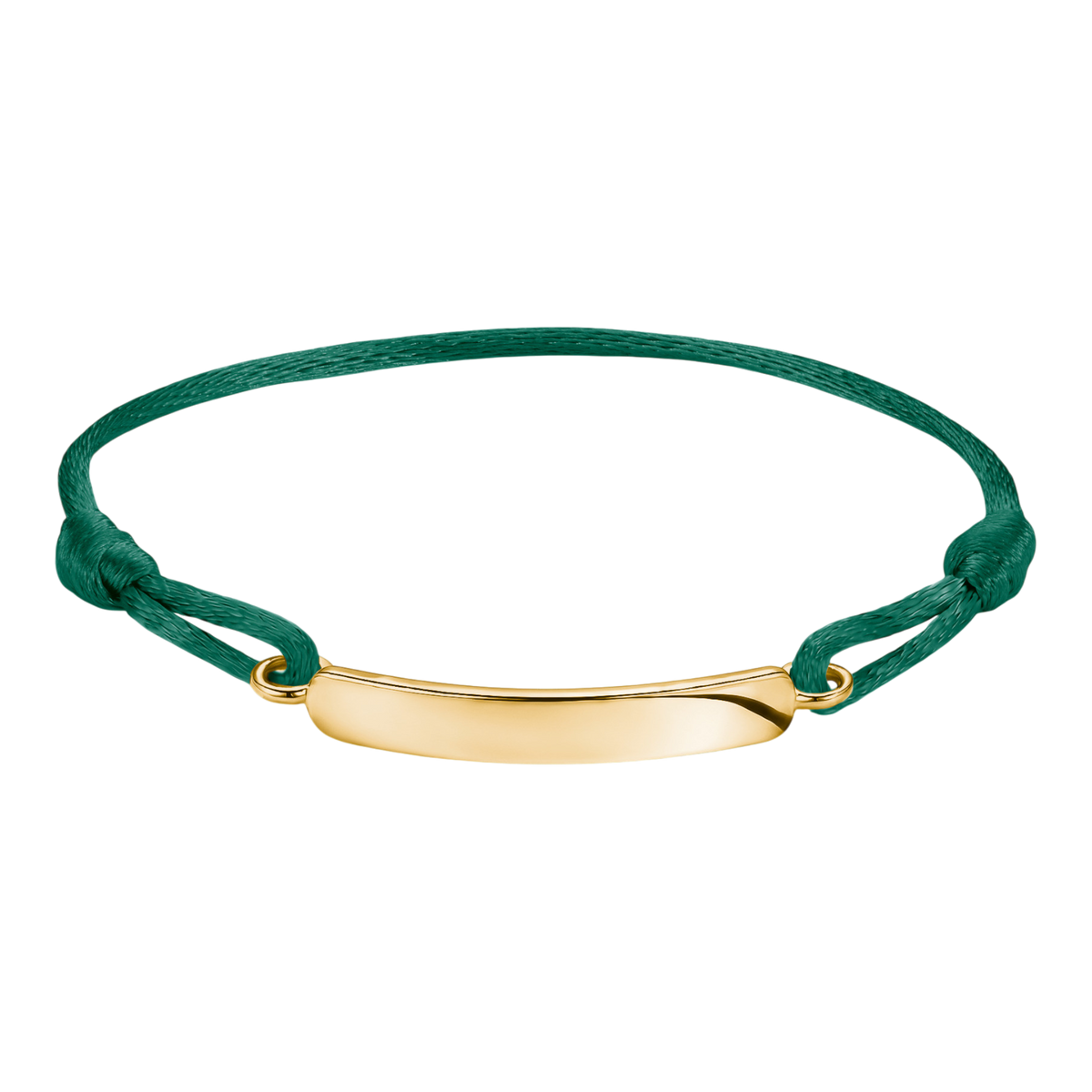 Textilarmband Grün Vergoldet Gravur