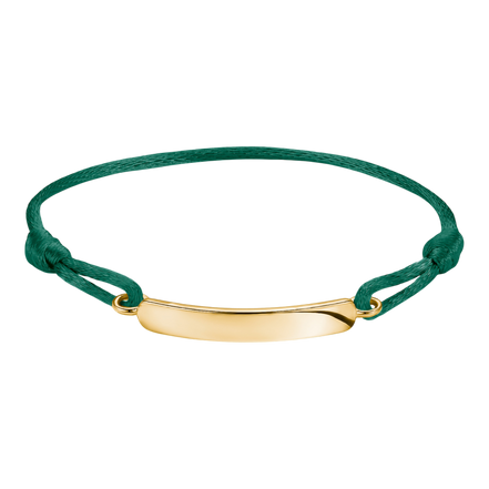 Textilarmband Grün Vergoldet Gravur