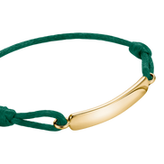 Textilarmband Grün Vergoldet Gravur