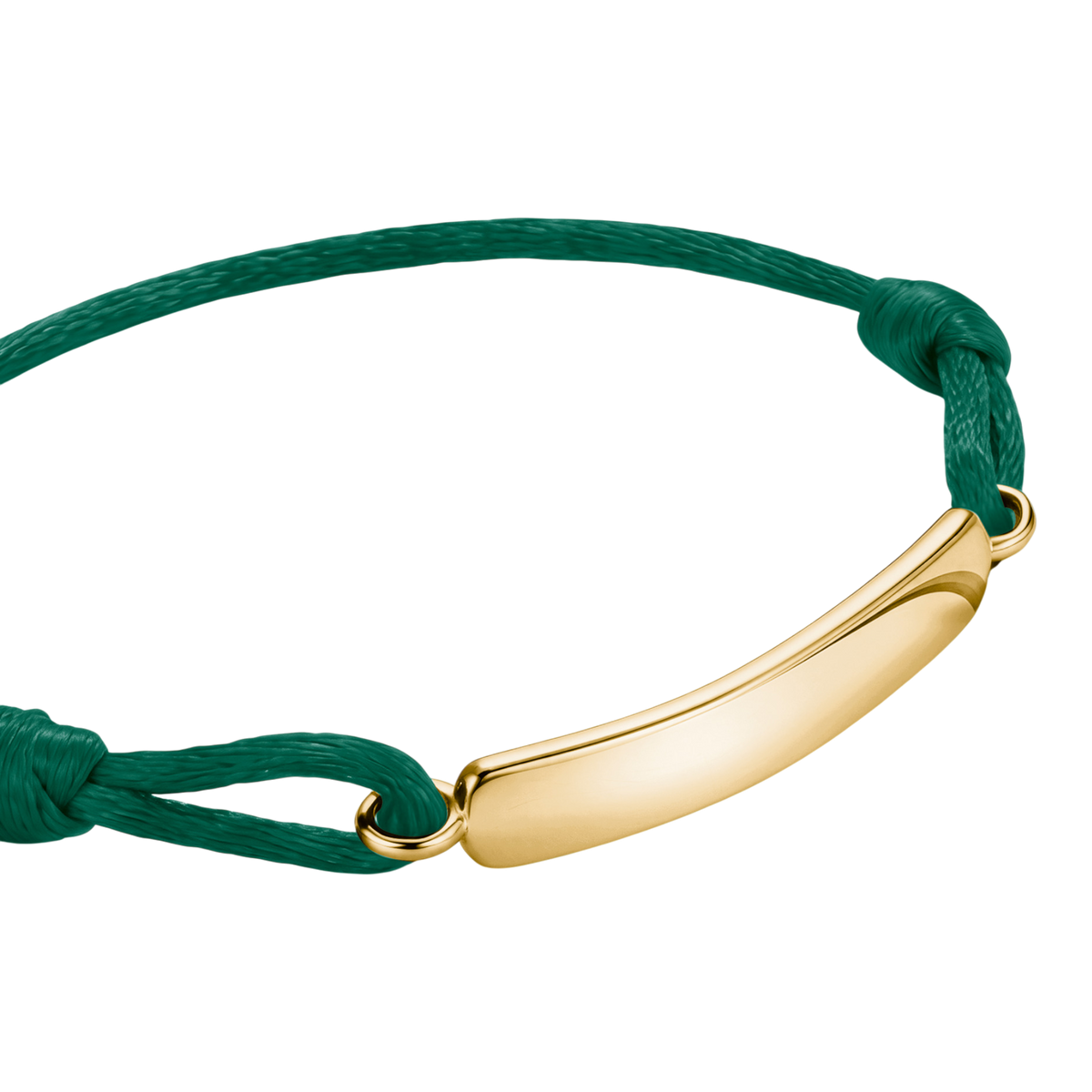 Textilarmband Grün Vergoldet Gravur
