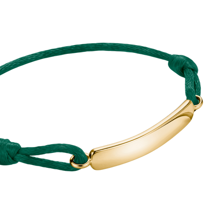 Textilarmband Grün Vergoldet Gravur