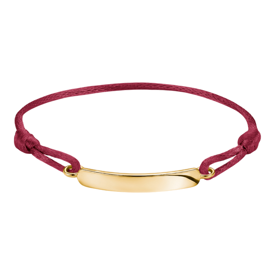 Textilarmband Rot Vergoldet Gravur