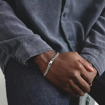 Panzerarmband silberfarben