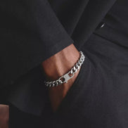 Panzerarmband silberfarben