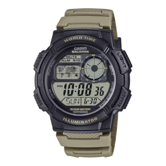 Uhr Timeless khaki-schwarz