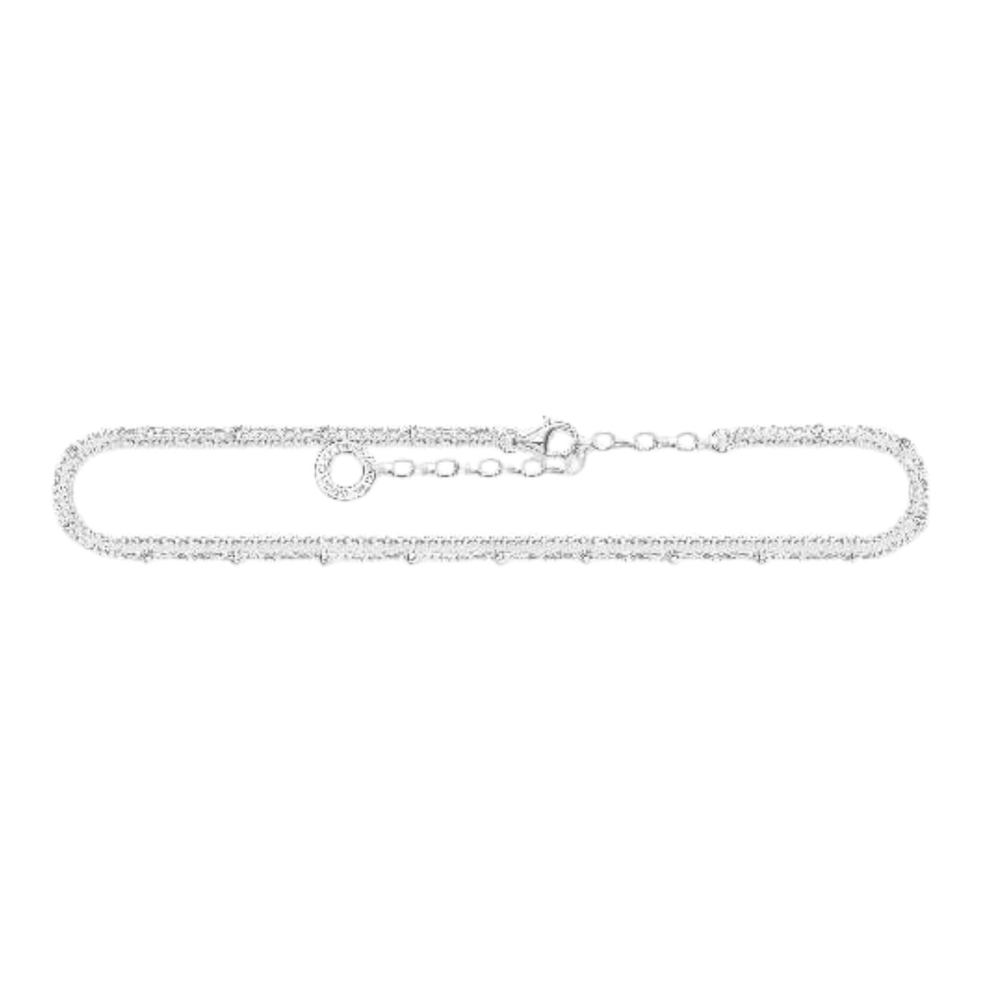 Fußkette Doppelreihig Silber