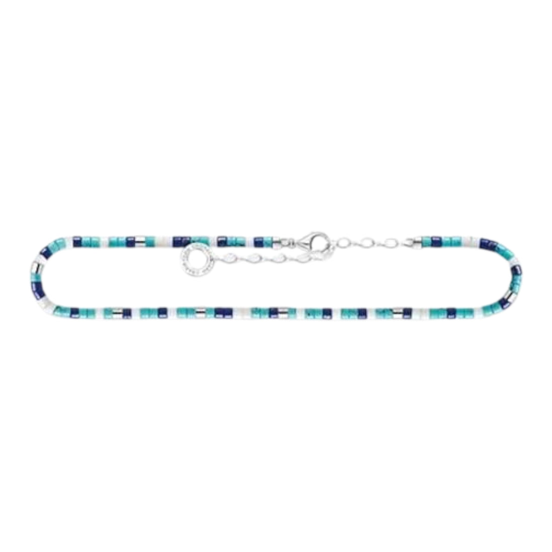 Fußkette "Blaue Steine" Silber