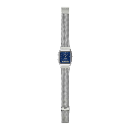 Vintage Armbanduhr silber, blau