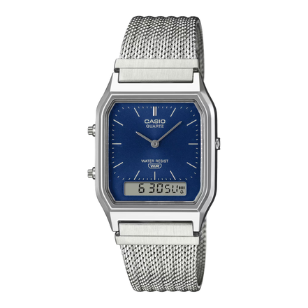 Vintage Armbanduhr silber, blau