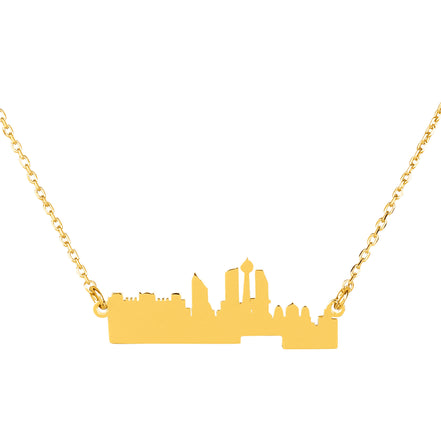 Vergoldete Halskette mit Berliner Skyline