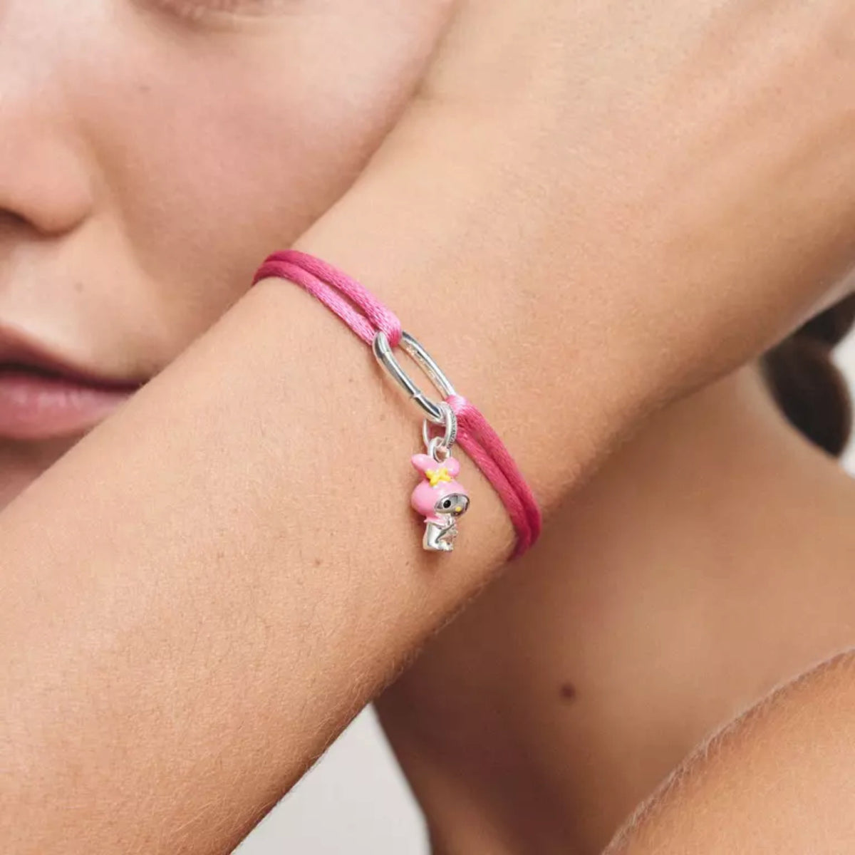 Charm-Armband pink silberfarben