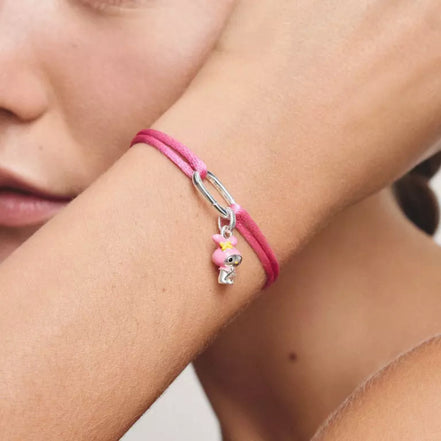 Charm-Armband pink silberfarben