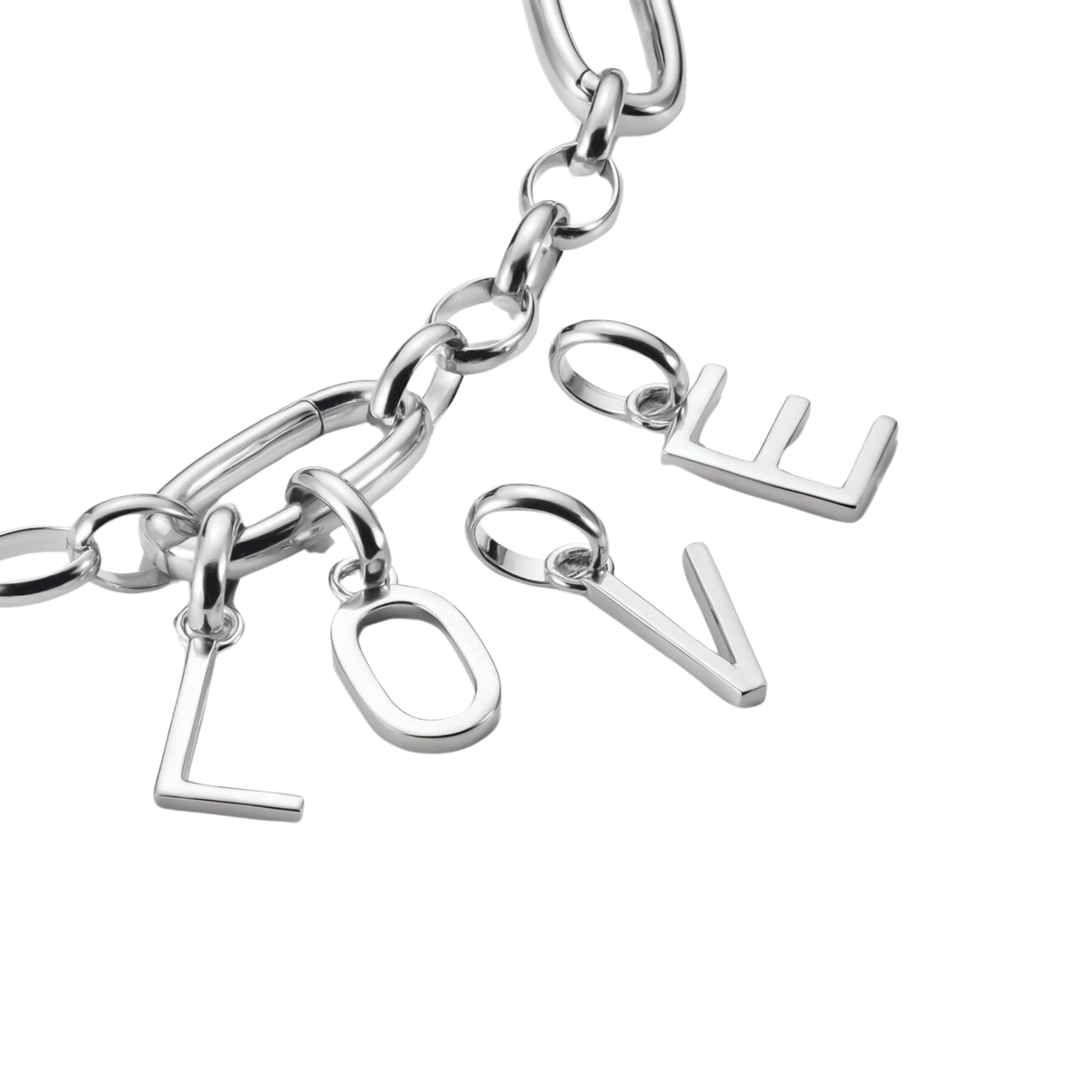 Charm Connect Buchstabe V Silber