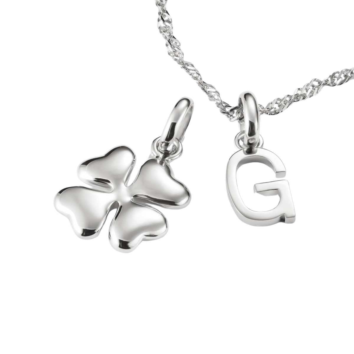Charm Connect Glücksklee Silber 3D