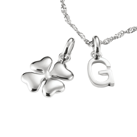 Charm Connect Glücksklee Silber 3D
