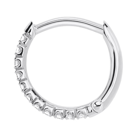 Einzel Creole "Weisse Steine" Silber